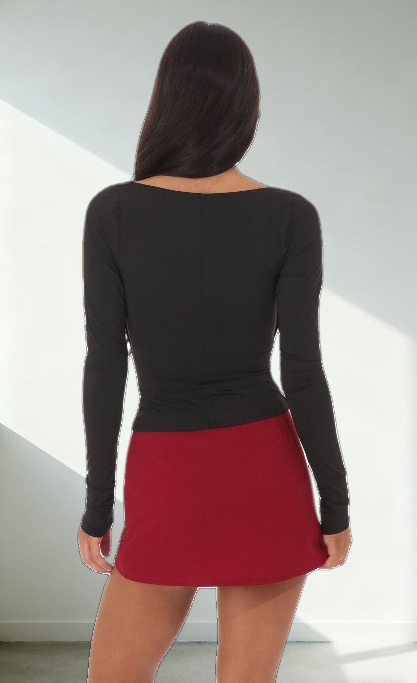 Plunge Bandeau Top in Black