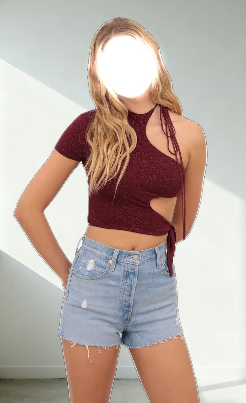 Tied Down Crop Top in Burgundy Shimmer