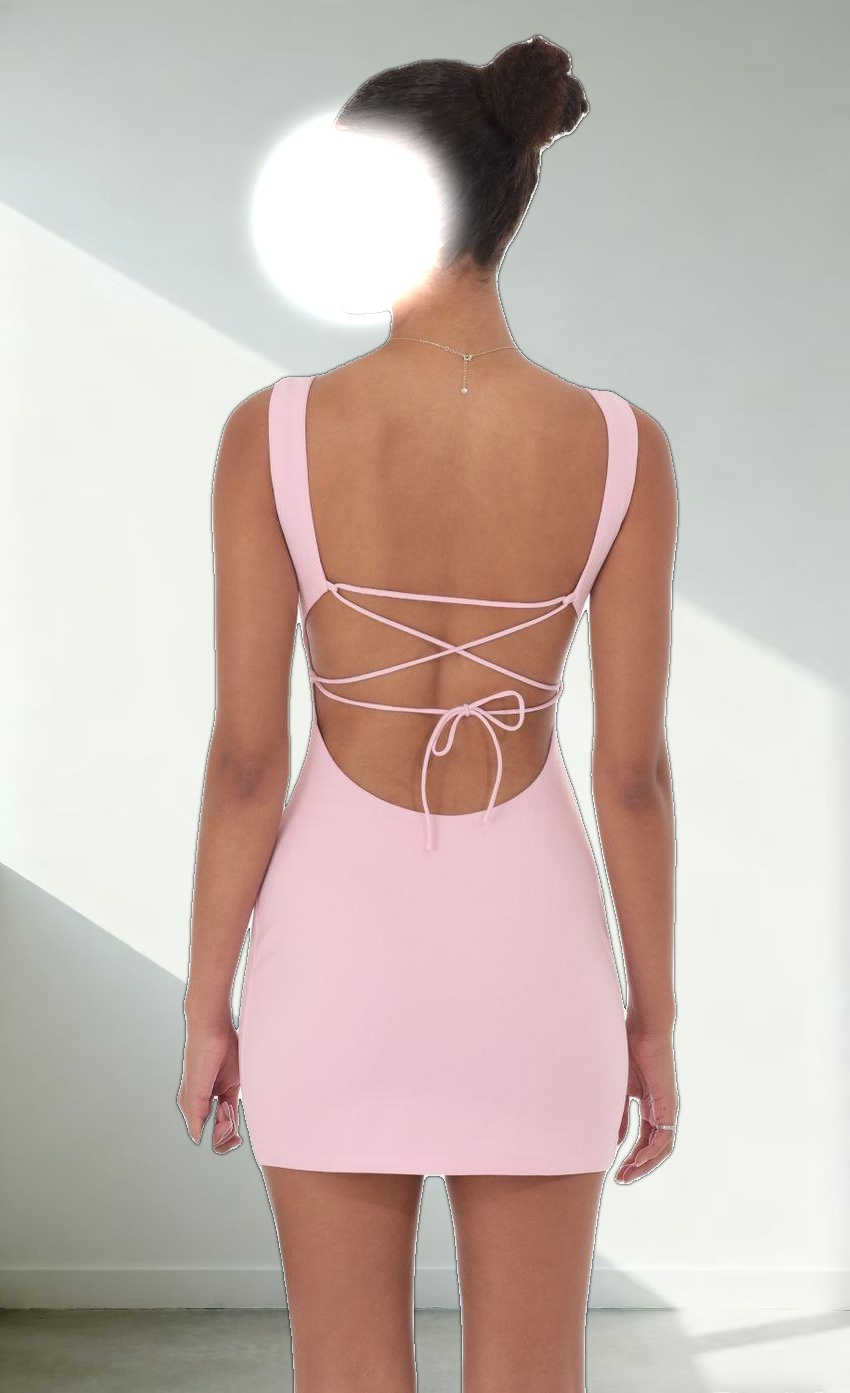 Open Back Bodycon Dress in Pink