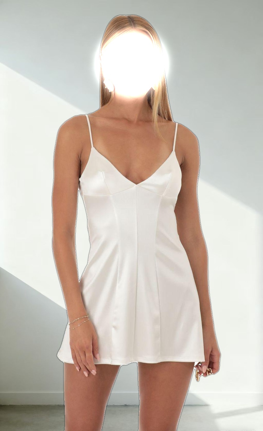 Satin Dress in White