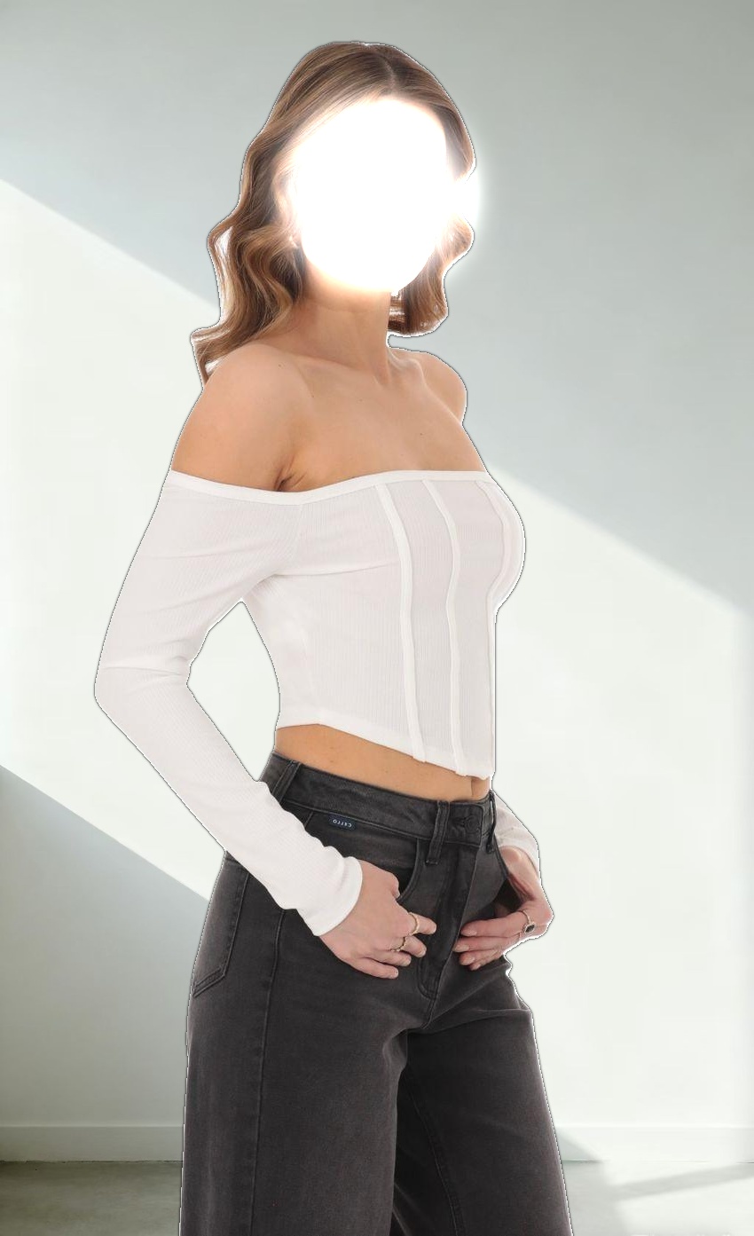 Off Shoulder Crop Top in White