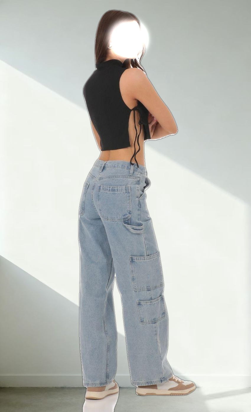 Ribbed Mock Neck Top in Black