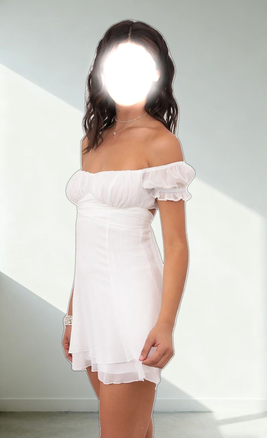 Off Shoulder Dress in White