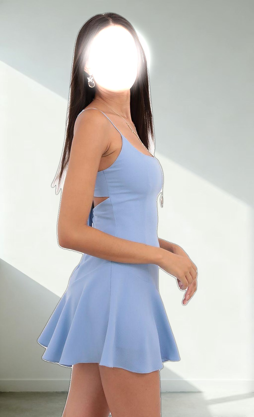 A-Line Bow Dress in Powder Blue