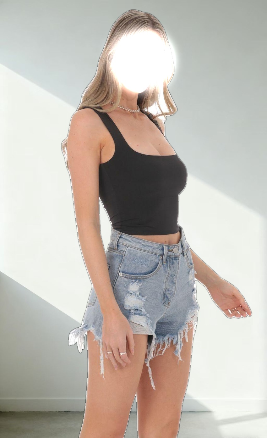 Scoop Neck Tank Top in Black