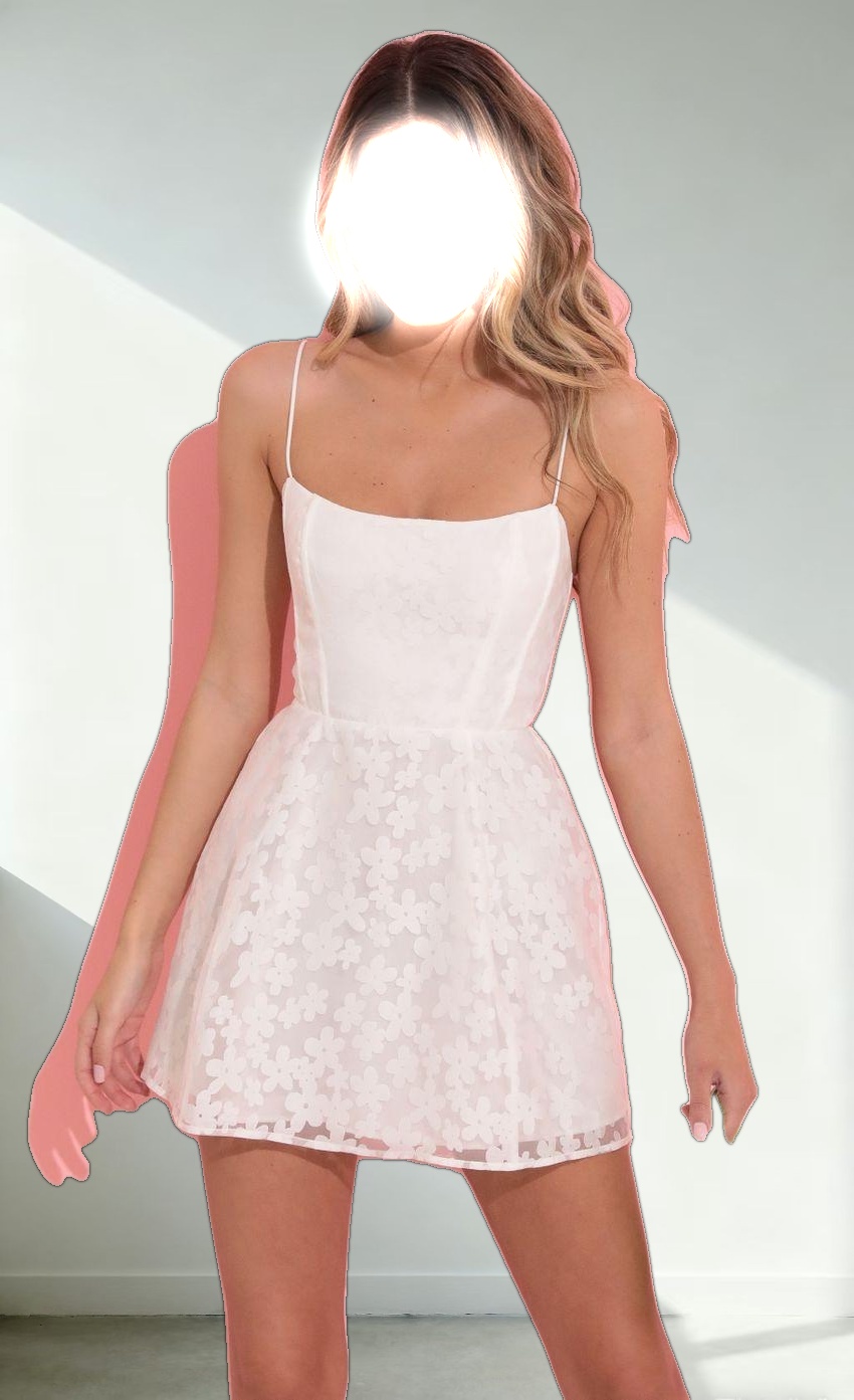 A-line dress in Floral White