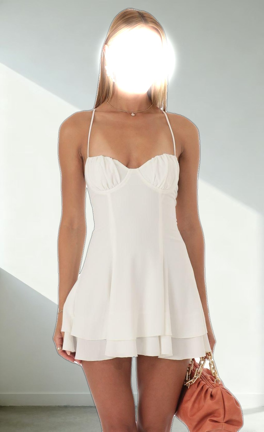 Crepe Dress in White