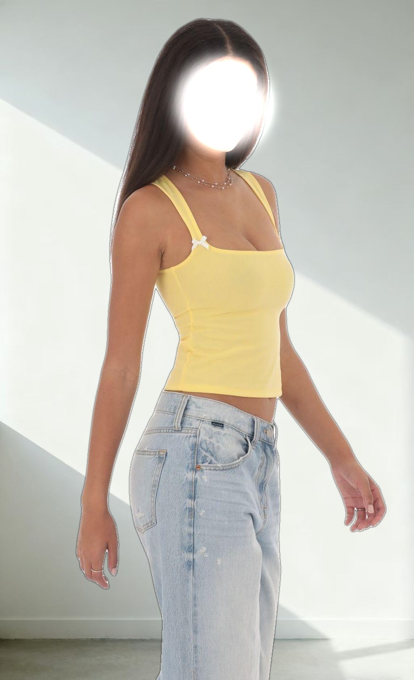 Double Bow Top in Yellow