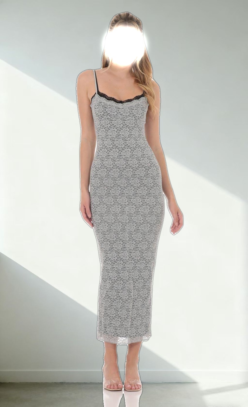 Double Layered Lace maxi Dress