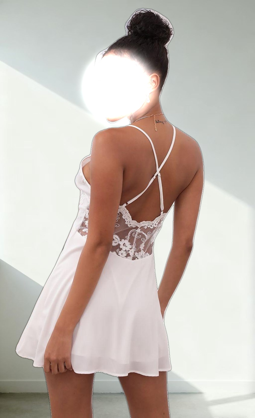 Floral Lace Dress in White