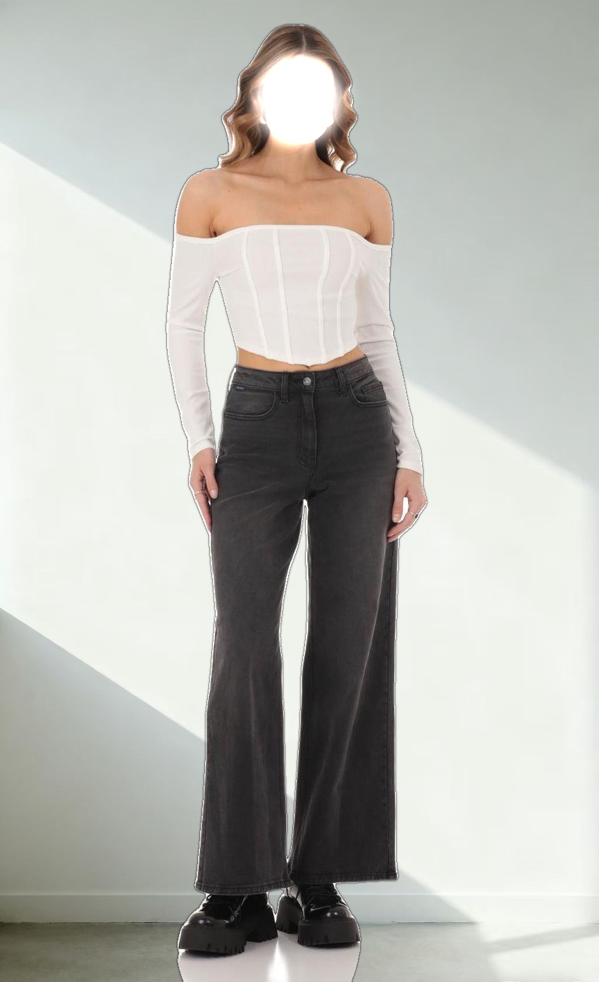 Off Shoulder Crop Top in White