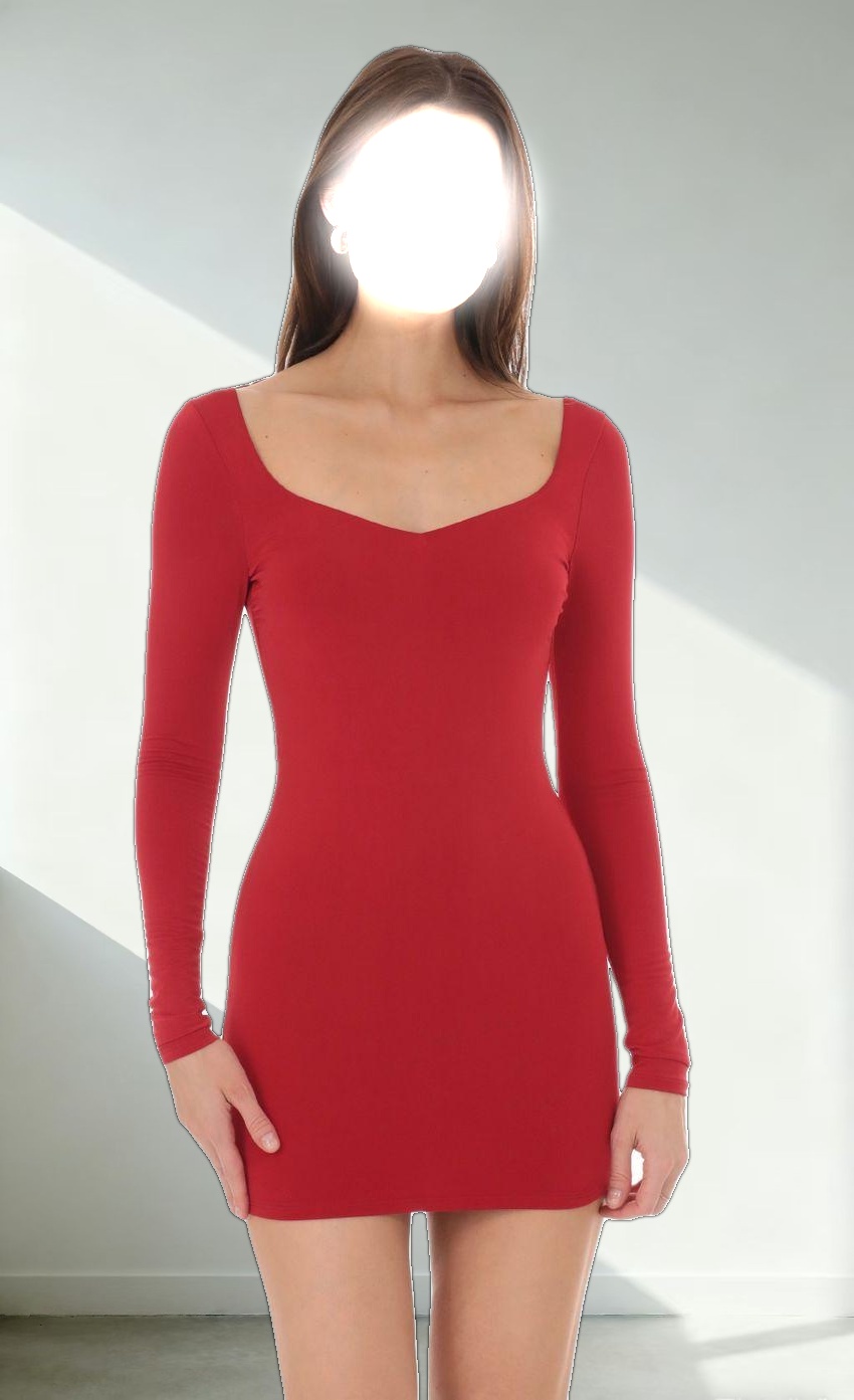 Bodycon Open Back Dress in Red