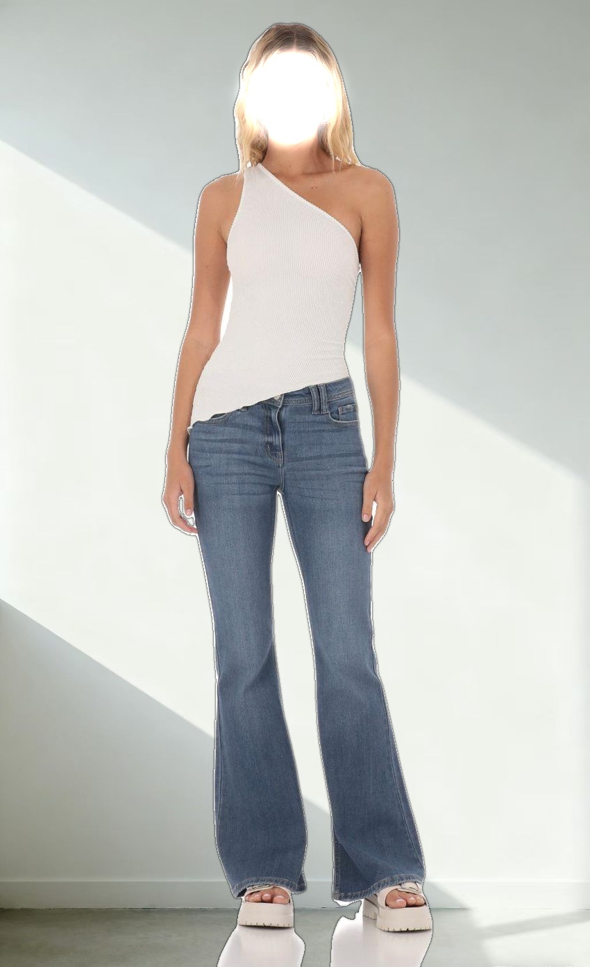 One Shoulder Stretch Top in White