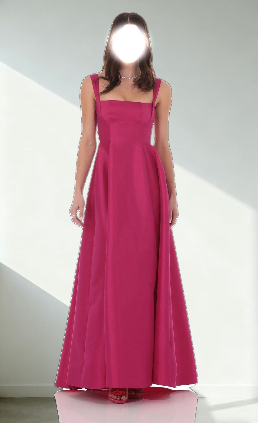 Fit and Flare Maxi Dress in Pink