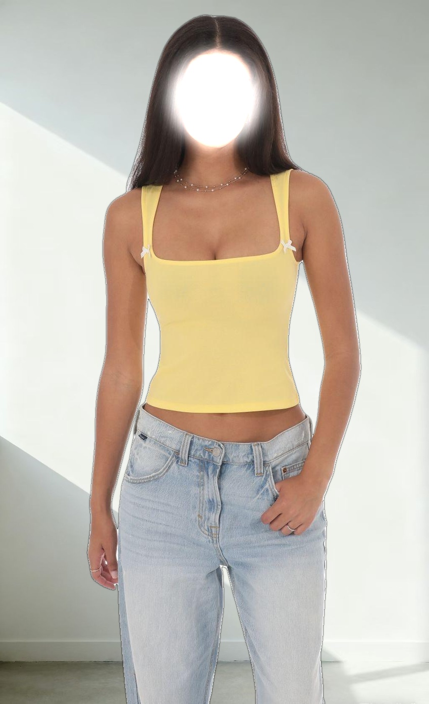 Double Bow Top in Yellow