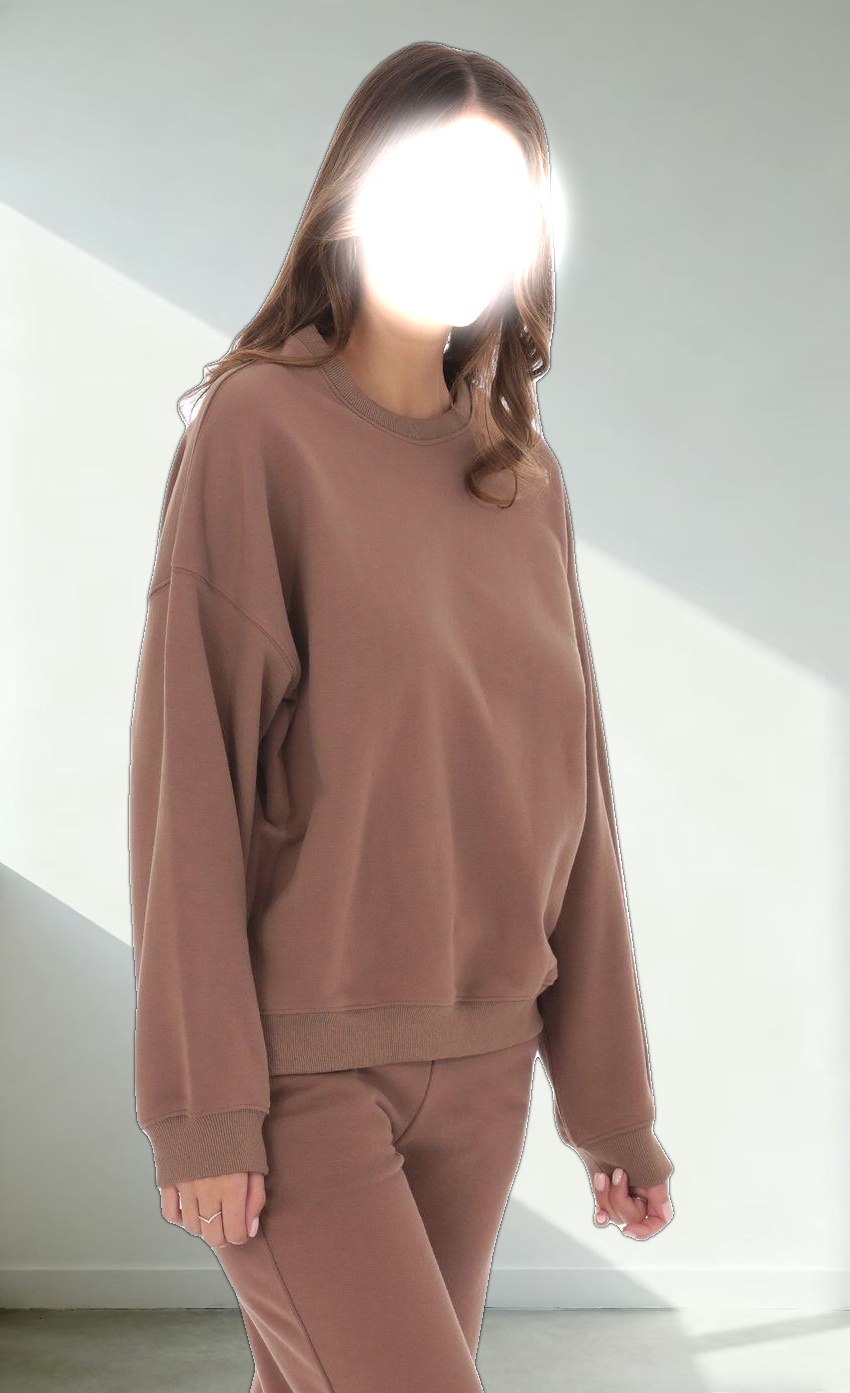 Fleece Jumper in Brown
