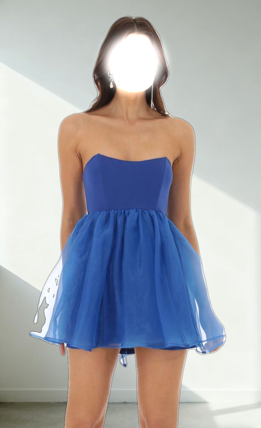 Corset Baby Doll Dress in Blue