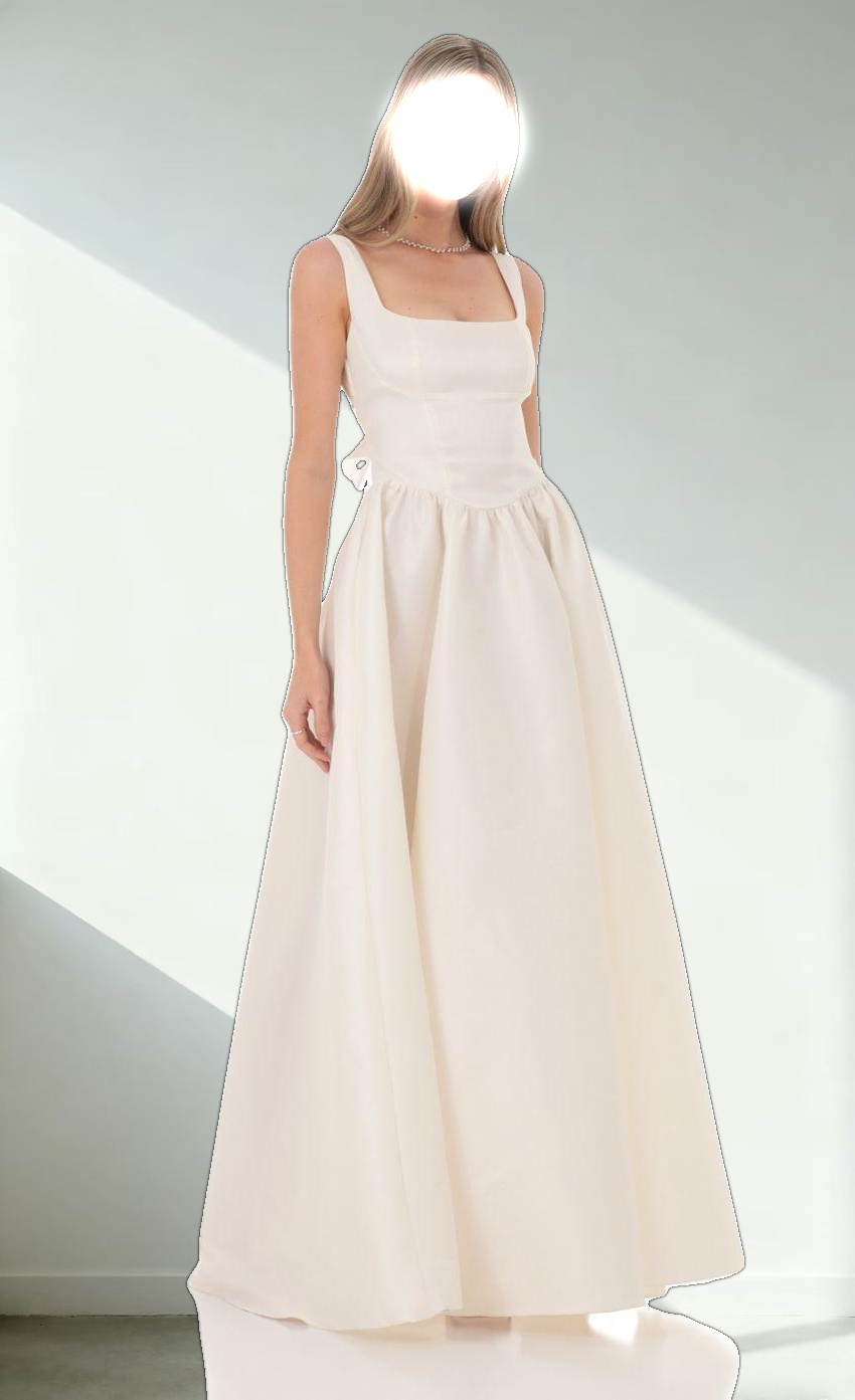 Back Bow Gown in White