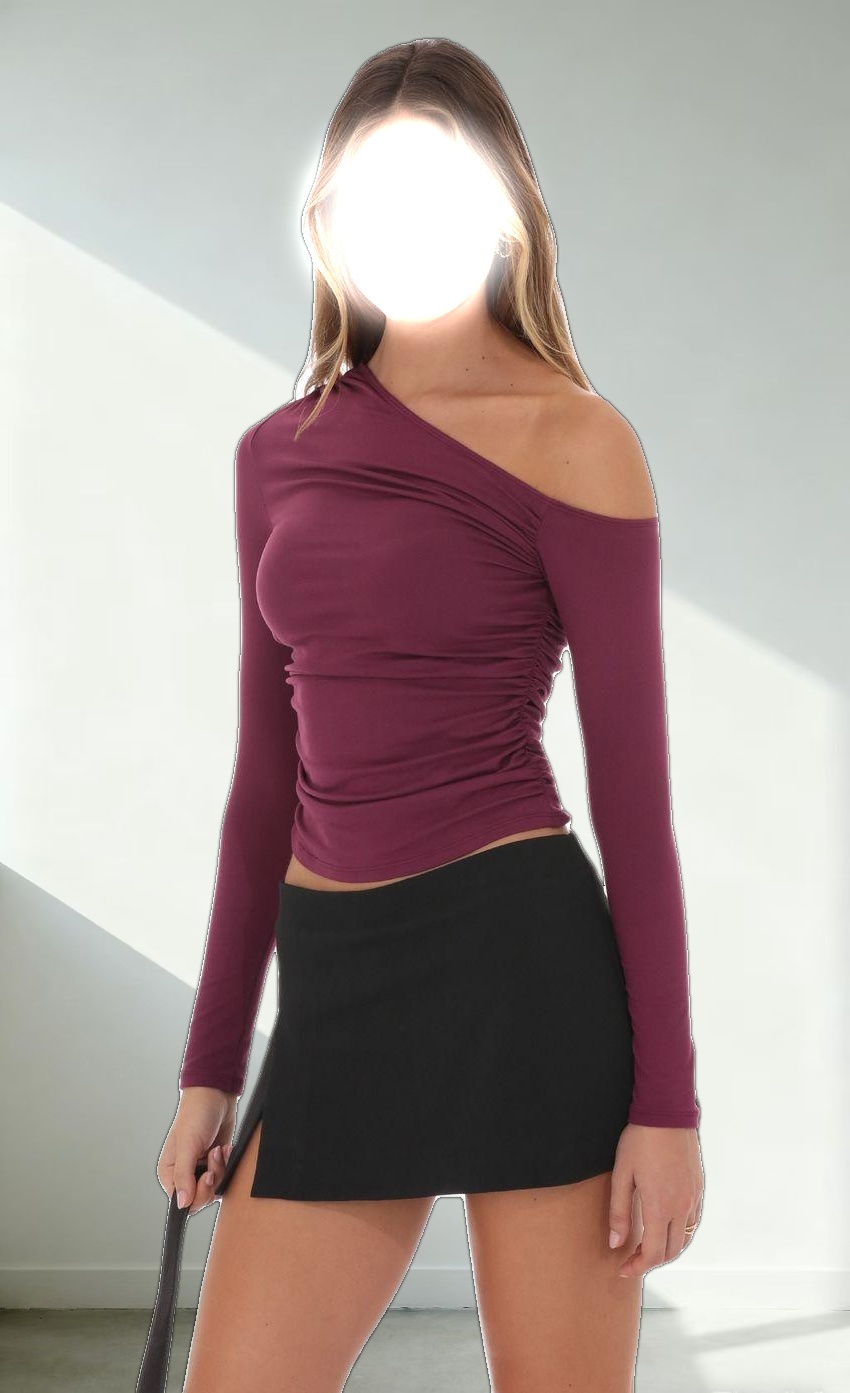 Side Slit Mini Skort in Black