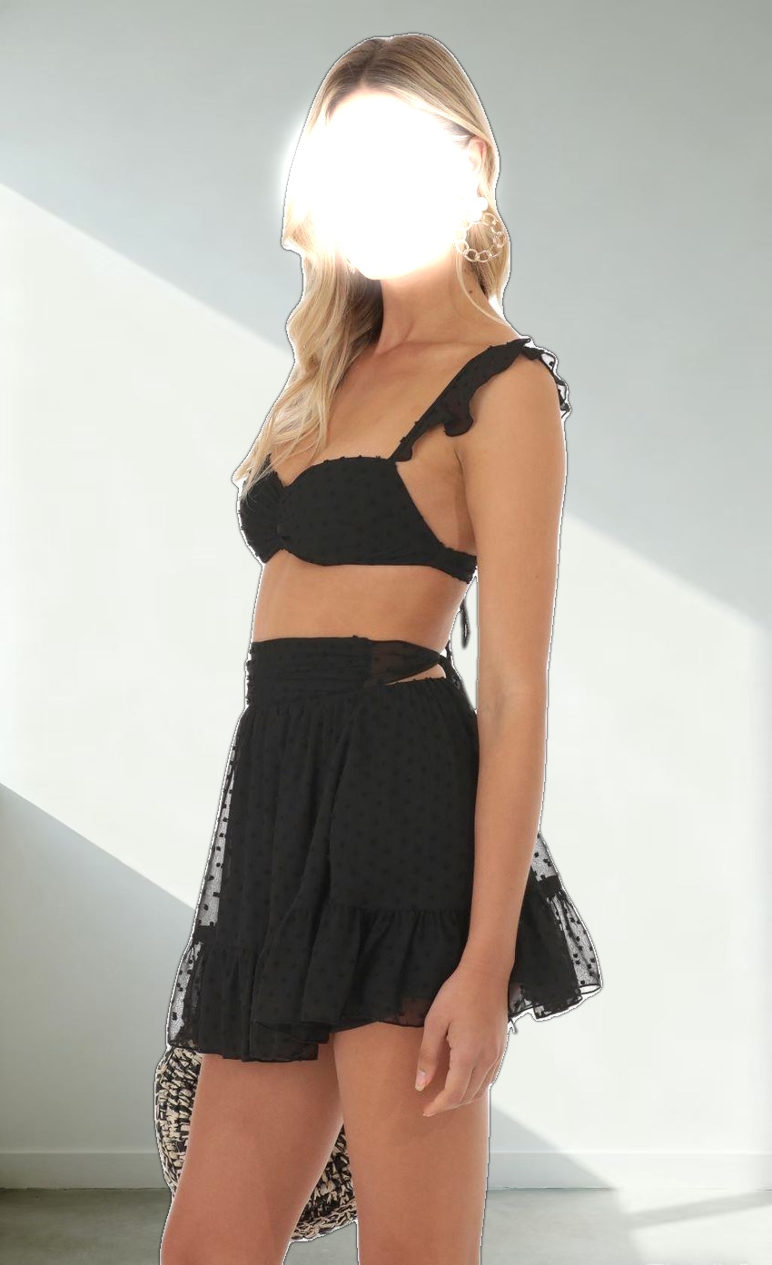 Dotted Two Piece Set in Black