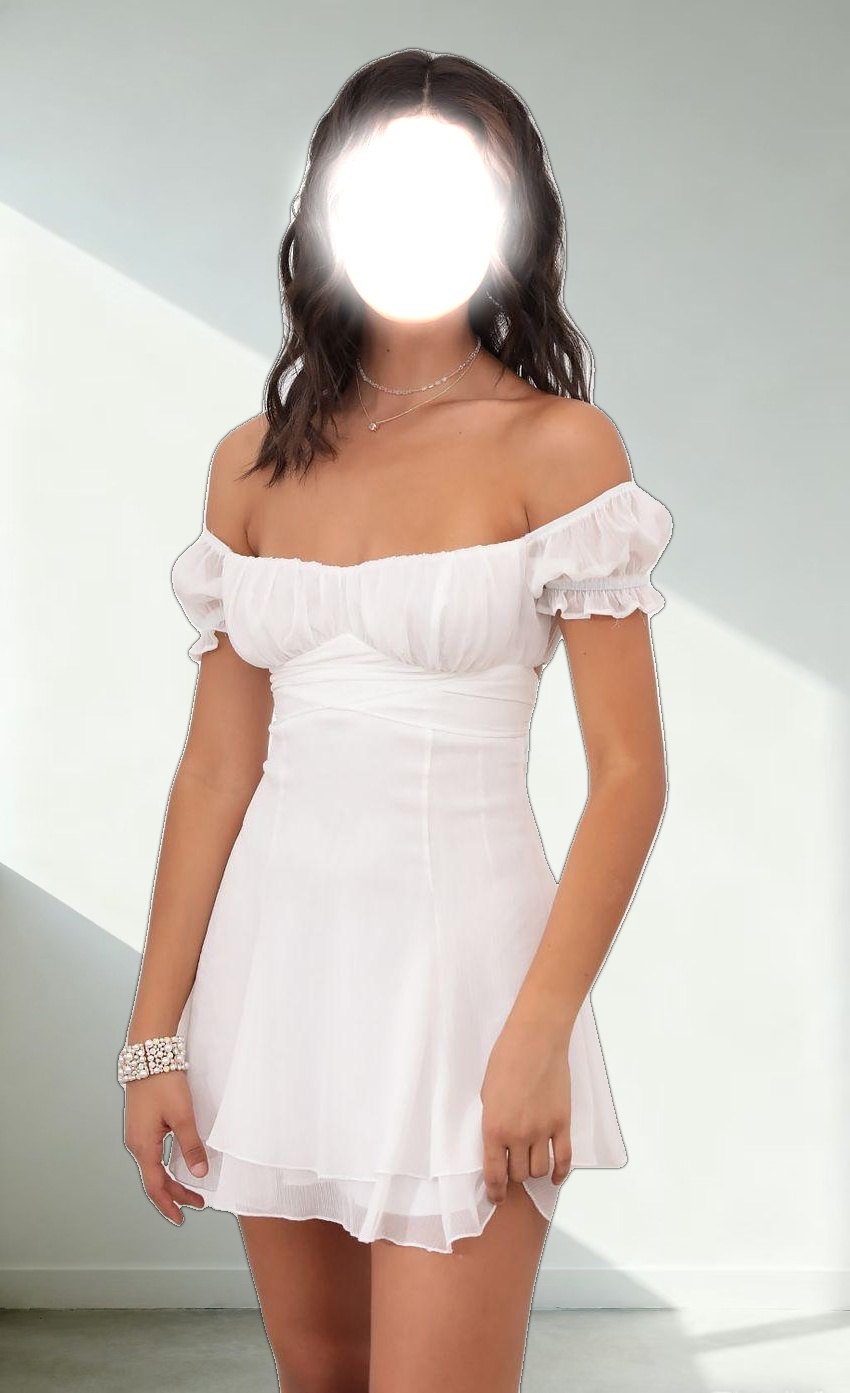 Off Shoulder Dress in White