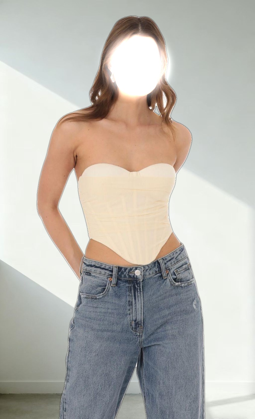 Chiffon Corset Top in Cream