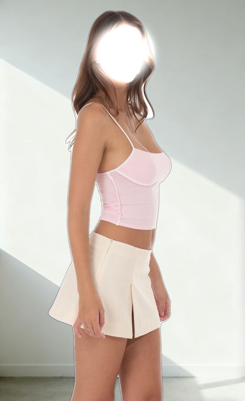 Outline Crop Top in Pink