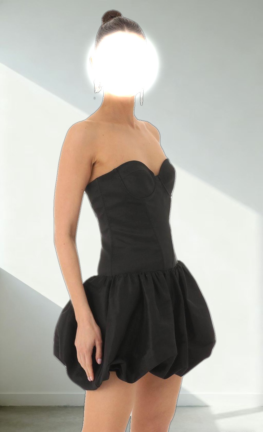 Corset Bubble Dress in Black