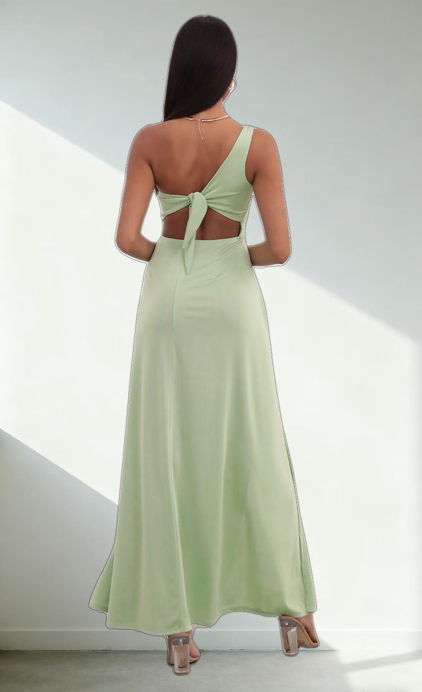 Shoulder Maxi in Matcha Green