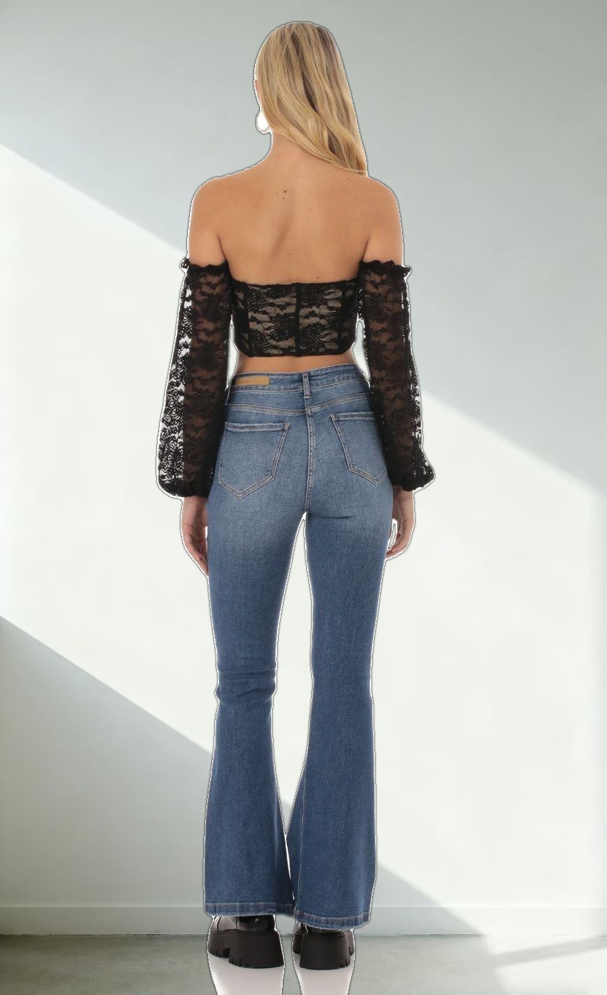 Corset Lace Top in Black