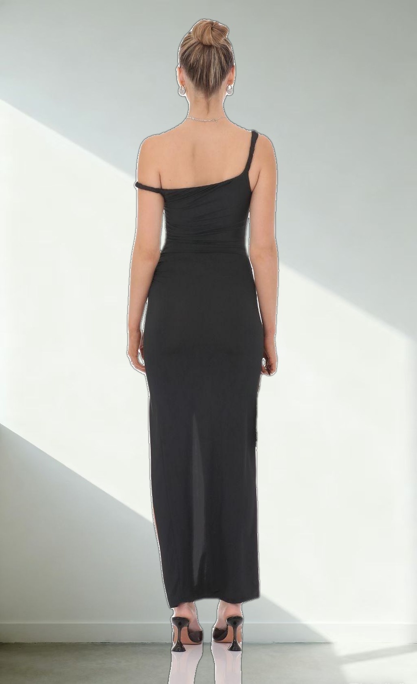 Twist Off Should Maxi Dress in Black