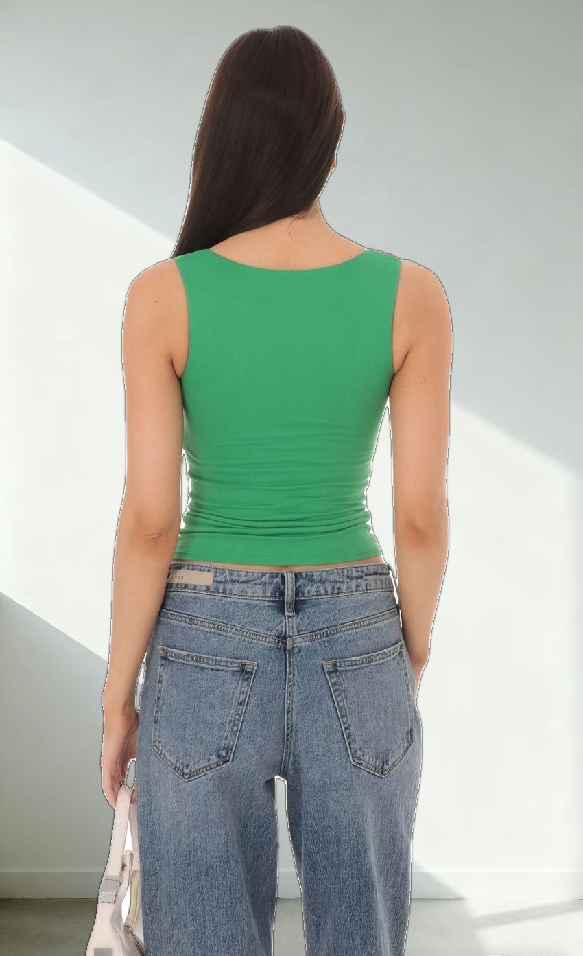 Scoop Neck Tank Top in Green