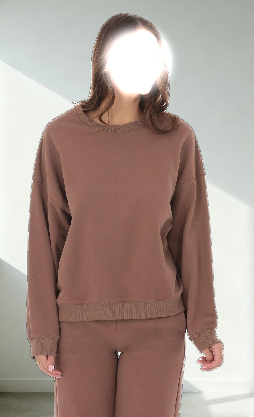 Fleece Jumper in Brown