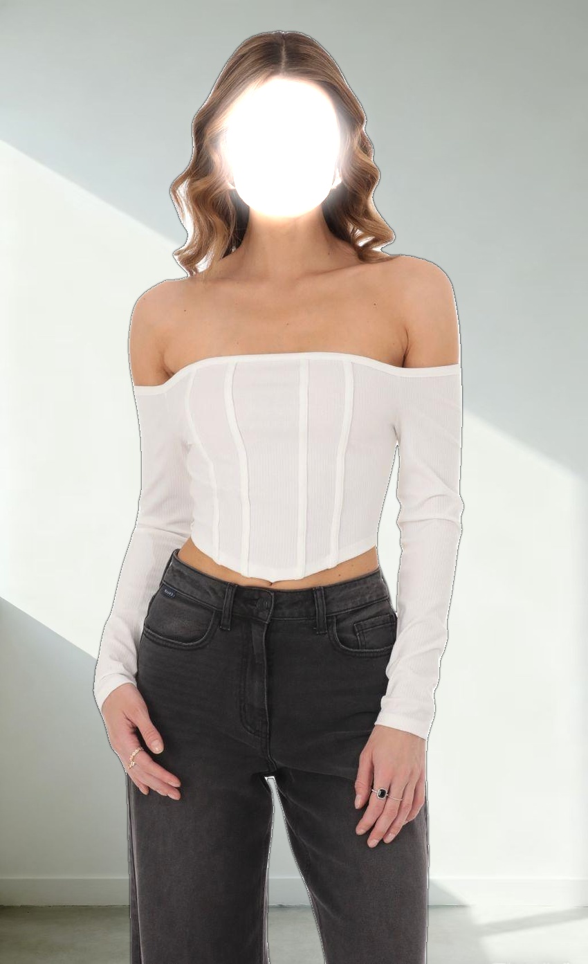 Off Shoulder Crop Top in White