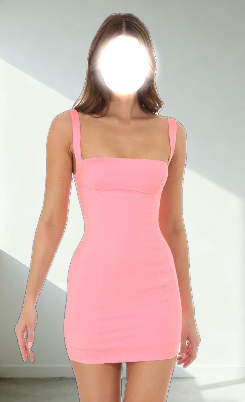 Bodycon Dress in Neon Pink