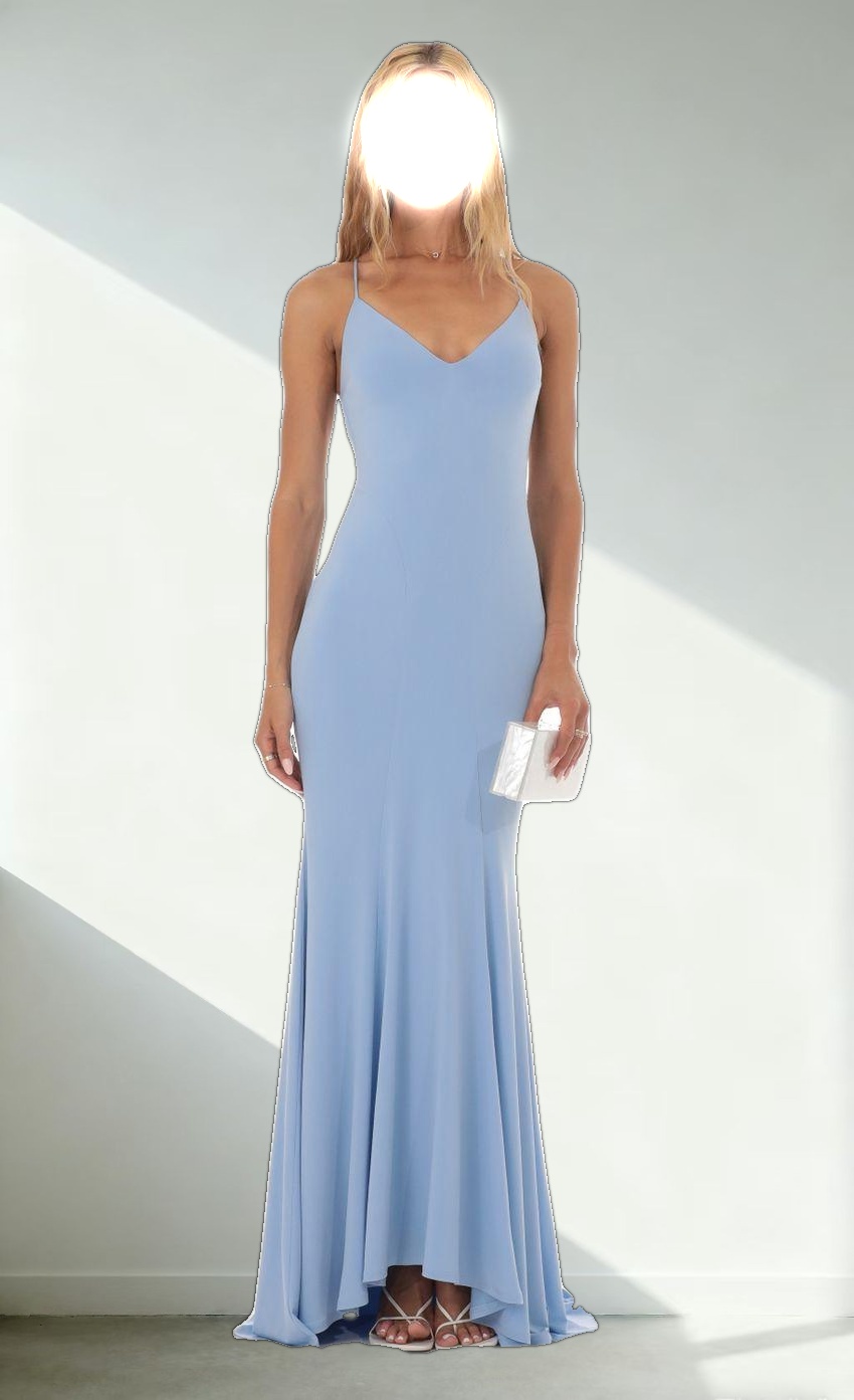Open Back Maxi Dress in Blue