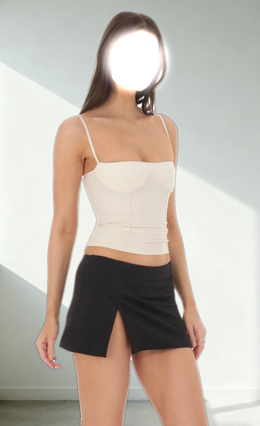 Suede Bust Top in Cream