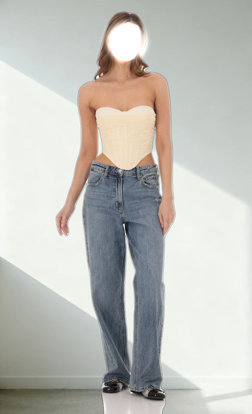 Chiffon Corset Top in Cream