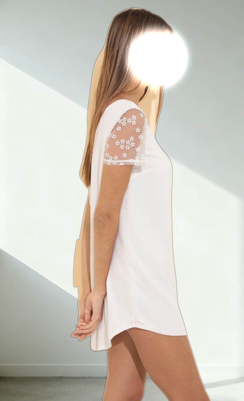 Shirt Dress in White floral