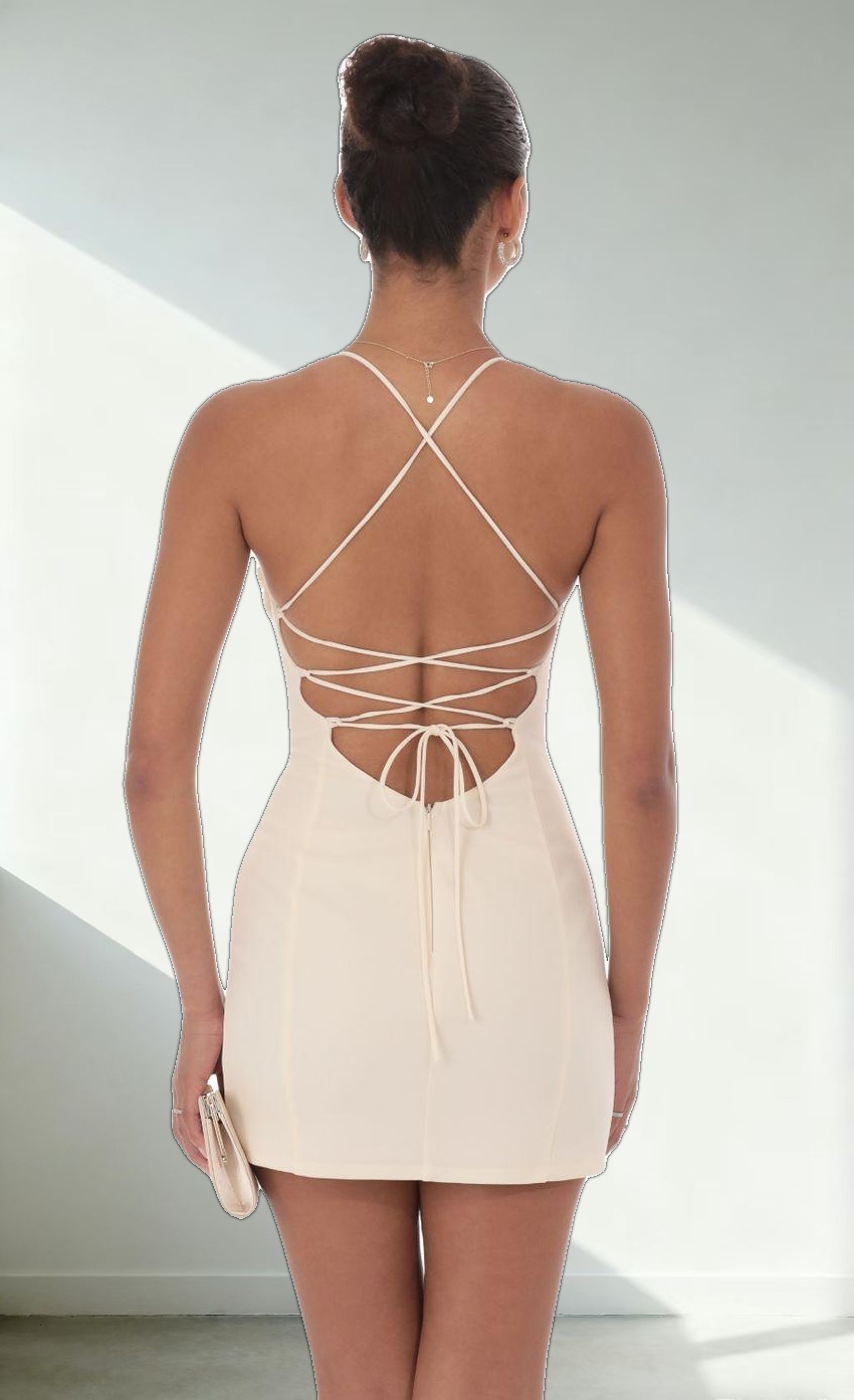 Floral Bust Fit and Flare Dress in Cream