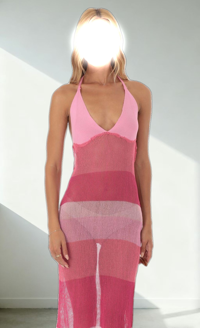 Crochet Dress in Pink