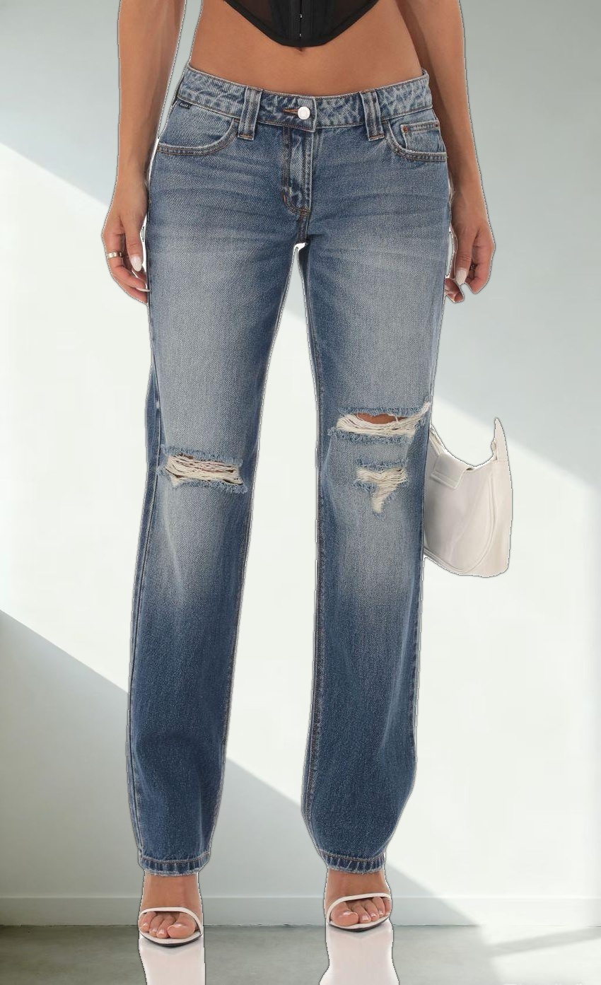 Distressed Jeans in Denim