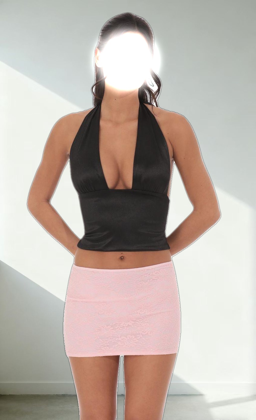 Lace Mini Skirt in Pink