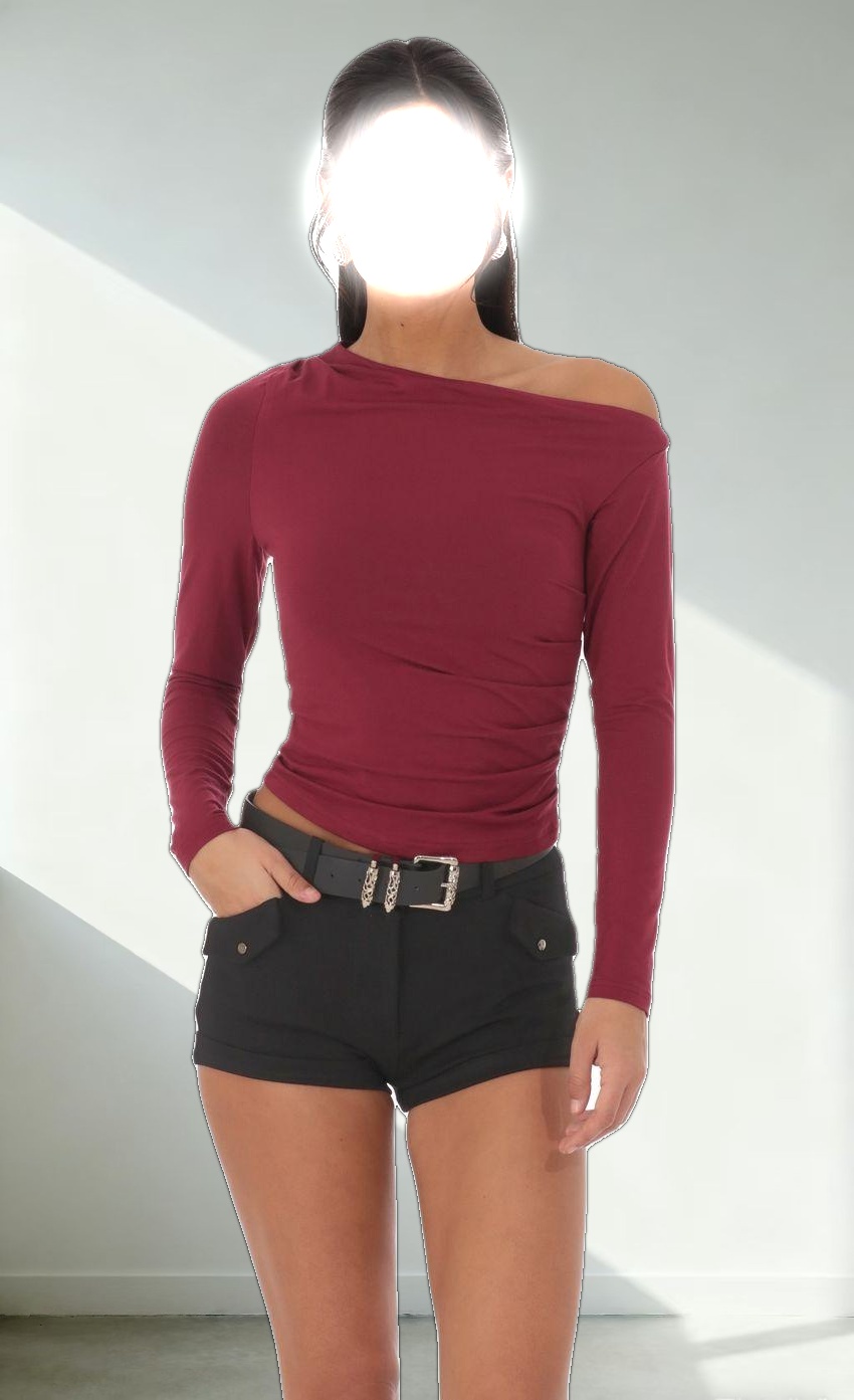 Silver Belted Hardware Shorts in Black