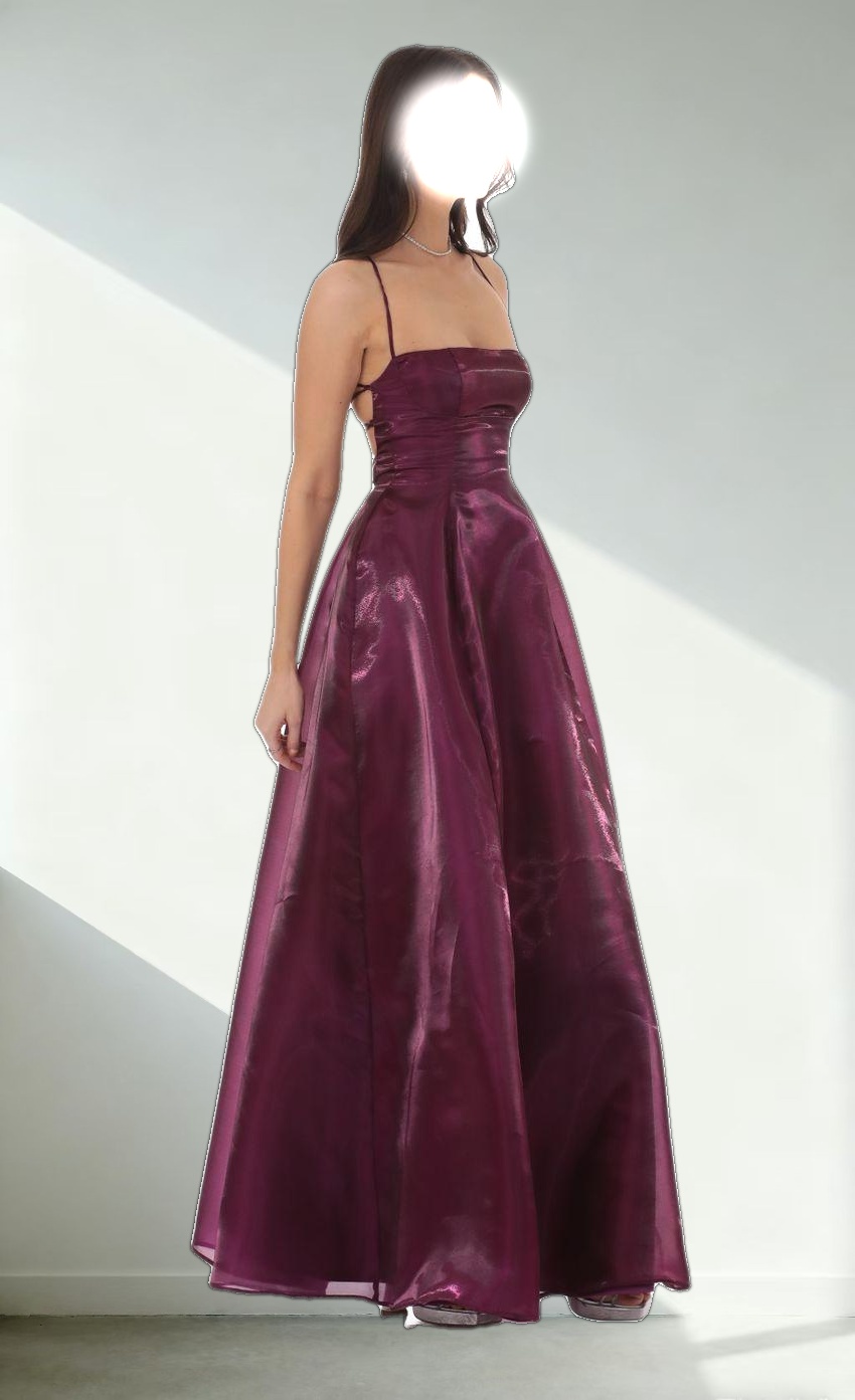 Sheen Fit and Flare Maxi Dress in Purple