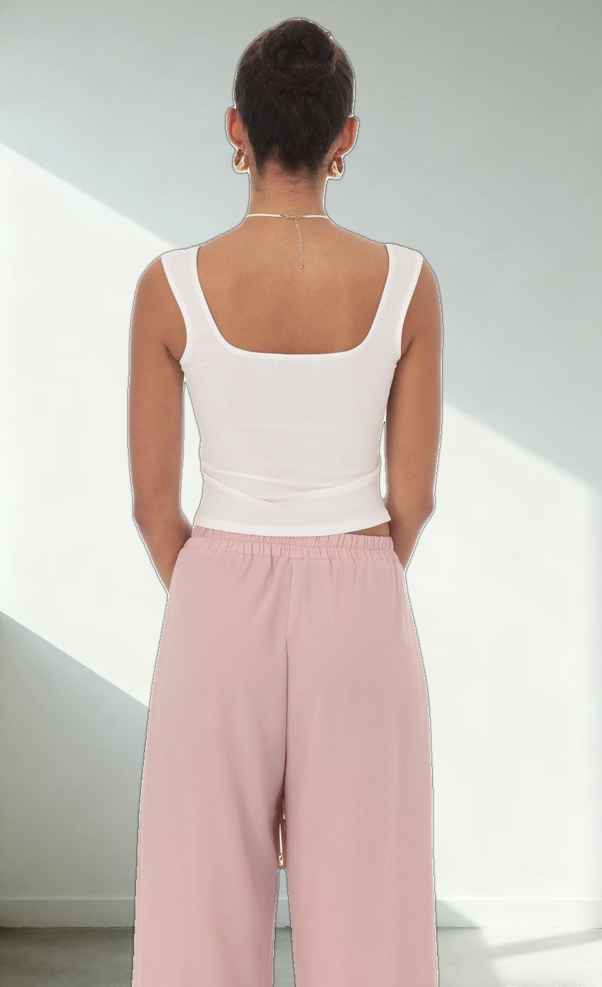 Scoop Tank Top in White