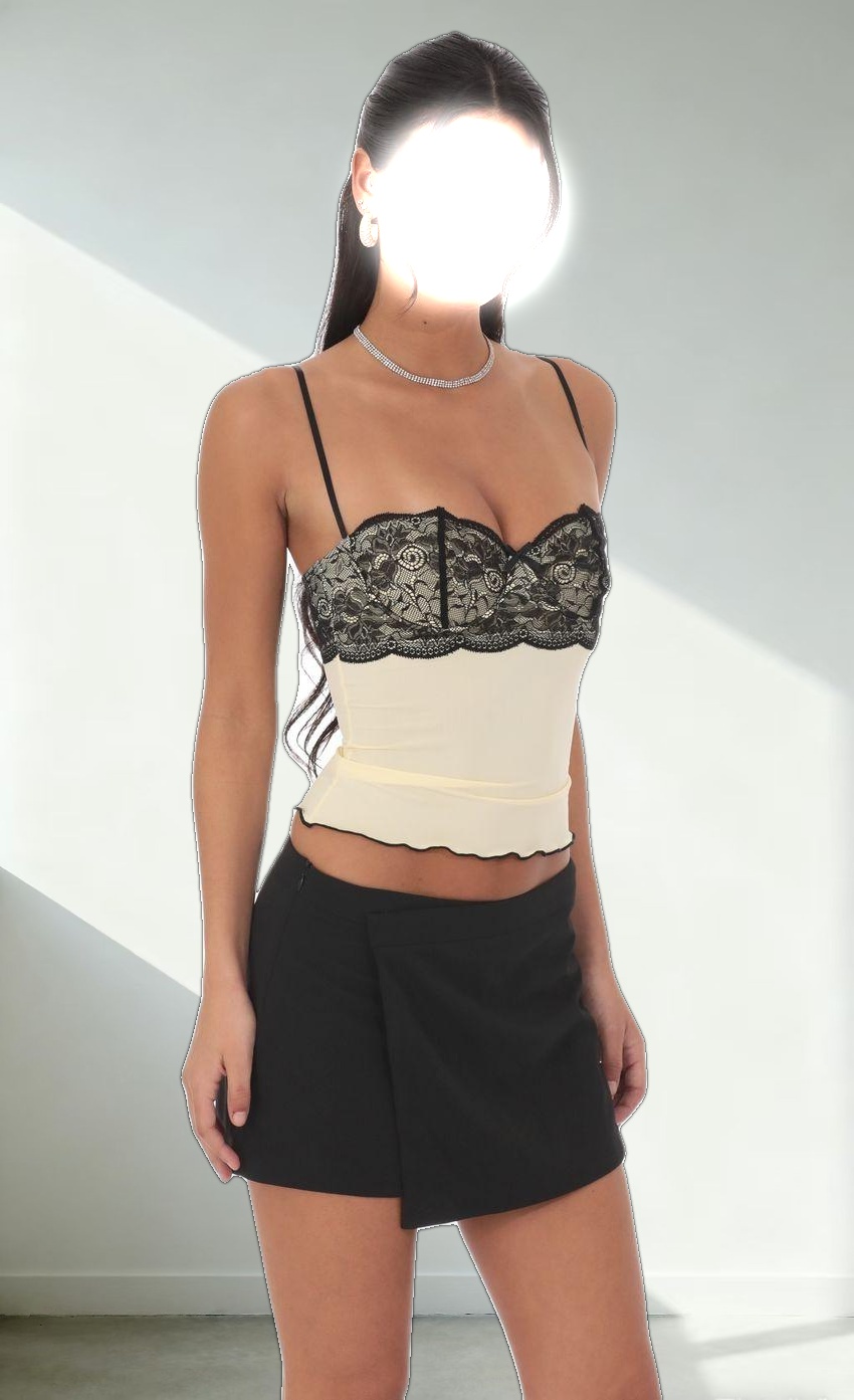 Overlap Skort in Black