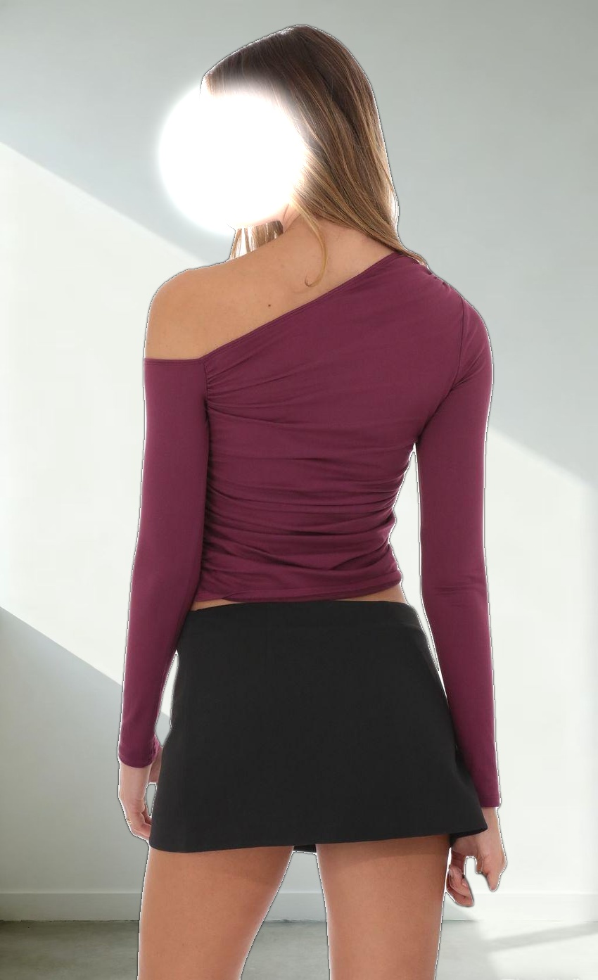 Side Slit Mini Skort in Black