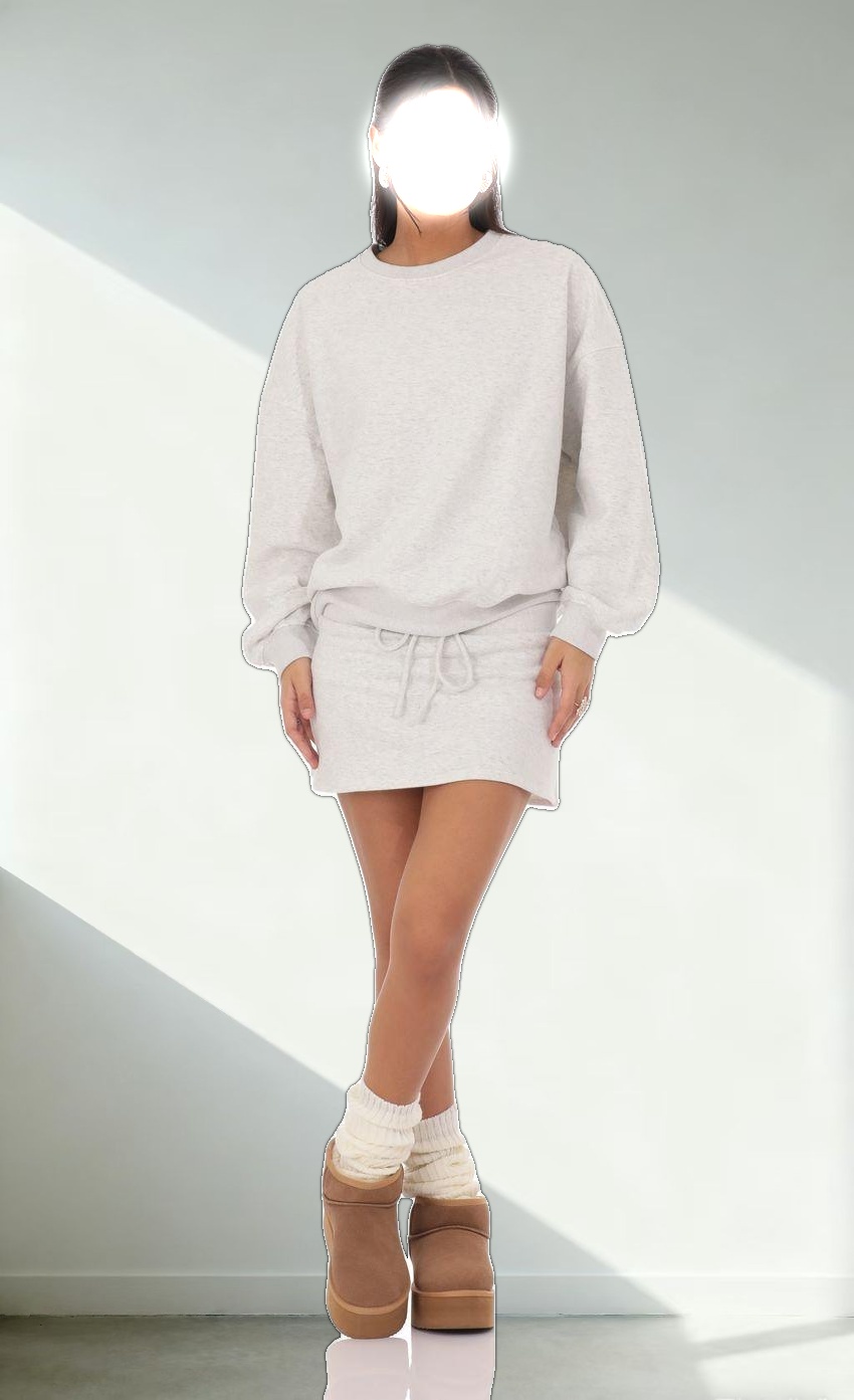 Fleece Skort in Heather Grey
