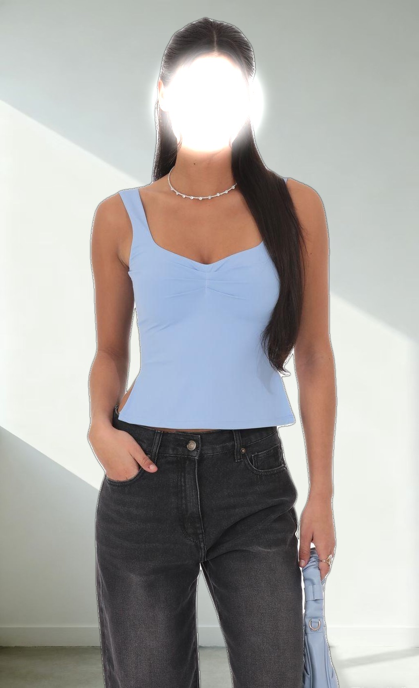 Side Slit Top in Baby Blue